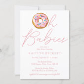Oh Baby Donut Sprinkle Twin Girls Baby Shower Invitation (Front)