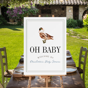 Oh Baby Duck/MallardWhite Boy Baby Shower Foam Board
