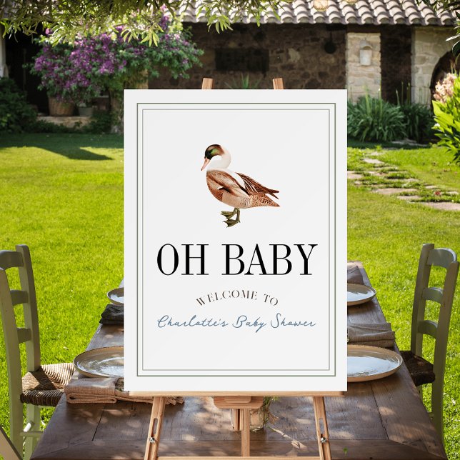 Oh Baby Duck/MallardWhite Boy Baby Shower Foam Board (Creator Uploaded)