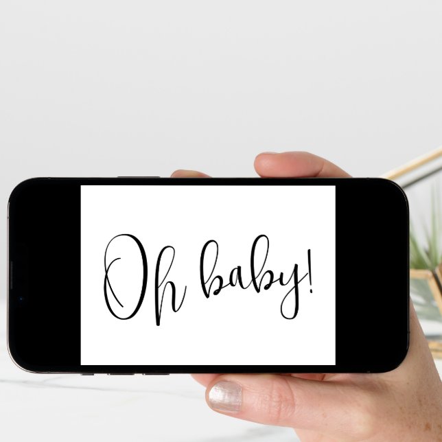 Oh Baby Dusty Blue Modern Pregnancy Announcement (Front Digital)