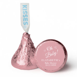 “Oh Baby” Dusty Pink Modern Minimalist Baby Shower Hershey®'s Kisses®