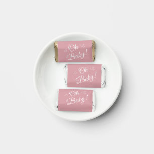 "Oh Baby" Dusty Pink Modern Minimalist Baby Shower Hershey's Miniatures