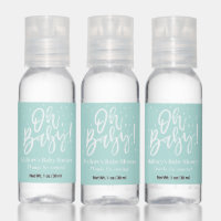 Oh Baby Editable Color Baby Shower Favors Hand Sanitizer