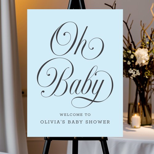 Oh Baby Elegant Lt. Blue Boy Baby Shower Welcome