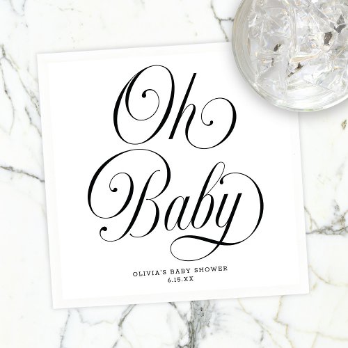 Oh Baby Elegant Script Gender Neutral Baby Shower