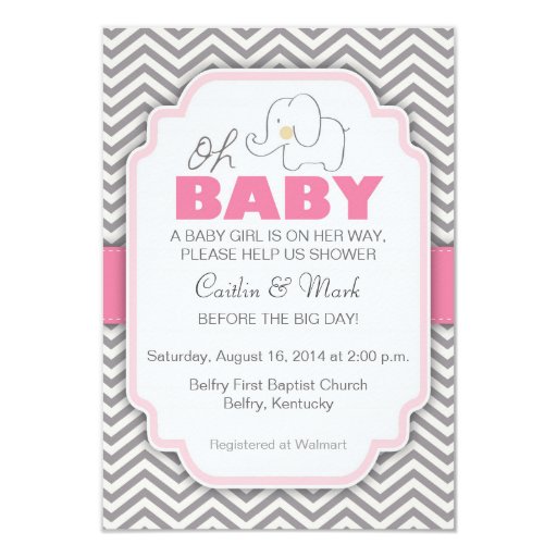 Pink And Gray Baby Shower Invitations 9