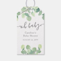 Oh Baby Eucalyptus Baby Shower Favor Gift Tags