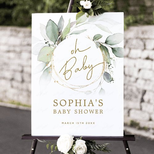 Oh Baby Eucalyptus Baby Shower Welcome Sign