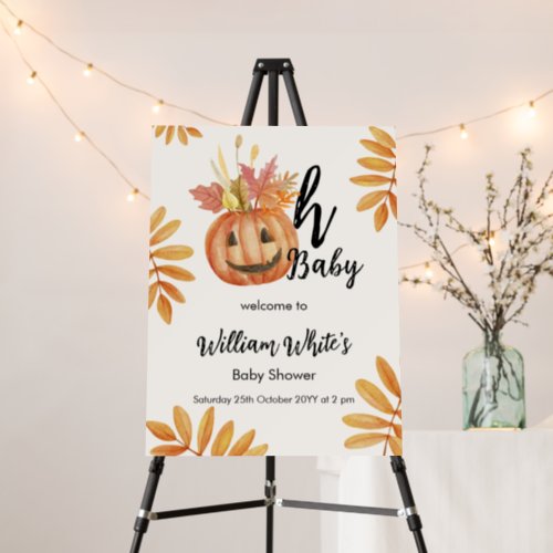 Oh Baby Fall Pumpkin Baby Shower Welcome Sign