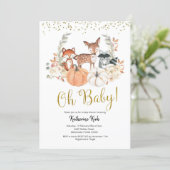 Oh Baby Fall Woodland Pumpkin Baby Shower Invitation (Standing Front)