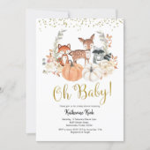 Oh Baby Fall Woodland Pumpkin Baby Shower Invitation (Front)