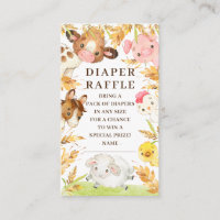 Oh Baby Farm Animals Baby Shower Diaper Raffle