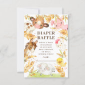 Oh Baby Farm Animals Baby Shower Diaper Raffle  Invitation (Front)