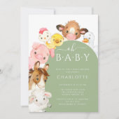 Oh Baby Farm Animals Baby Shower  Invitation (Front)