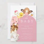 Oh Baby Farm Animals Baby Shower Invitation (Front)
