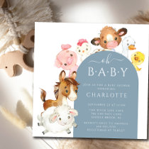 Oh Baby Farm Animals Baby Shower  Invitation