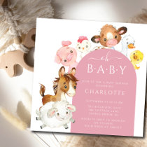 Oh Baby Farm Animals Baby Shower  Invitation