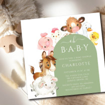 Oh Baby Farm Animals Baby Shower  Invitation