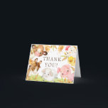 Oh Baby Farm Animals Baby Shower Thank You Card<br><div class="desc">Adorable Oh Baby Farm Animals design featuring the sweetest cow,  horse,  pig,  chicken,  baby chick & sheep.  Visit our shop to view our entire collection in this design</div>
