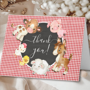 Oh Baby Farm Animals Baby Shower Thank You Card