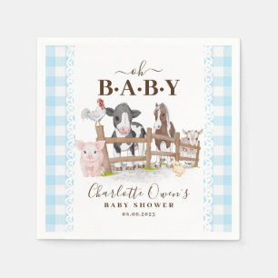 Oh Baby Farm Animals Barnyard Baby Shower Napkins
