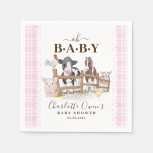 Oh Baby Farm Animals Barnyard Baby Shower Napkins