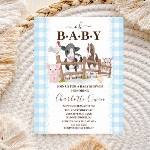  Oh Baby Farm Country Baby Shower Invitation Postcard