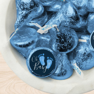 Oh Baby Feet Blue Baby Shower  Hershey®'s Kisses®