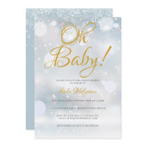 Oh Baby First Snowflakes Baby Shower Invitation