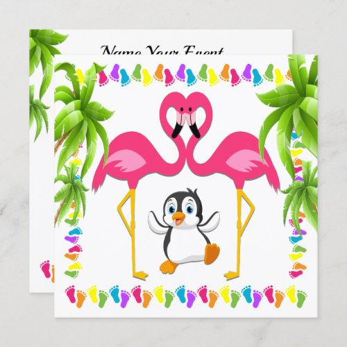 Oh Baby Flamingo Invitation