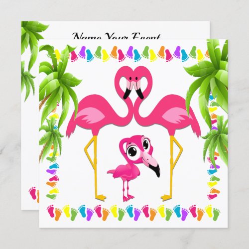 Oh Baby Flamingo Invitation