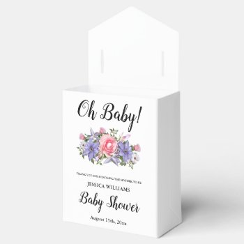 "oh Baby" Floral Arrangement Baby Shower Favor Boxes by shm_graphics at Zazzle