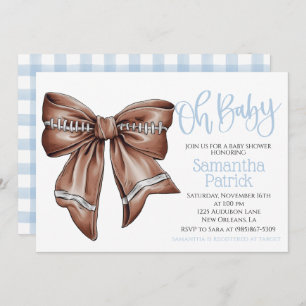 Oh Baby! Football Coquette Boy Baby Shower Invitation
