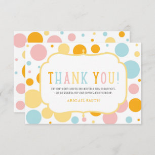 Oh Baby Fun Polka Dots Baby Shower Thank You Invitation