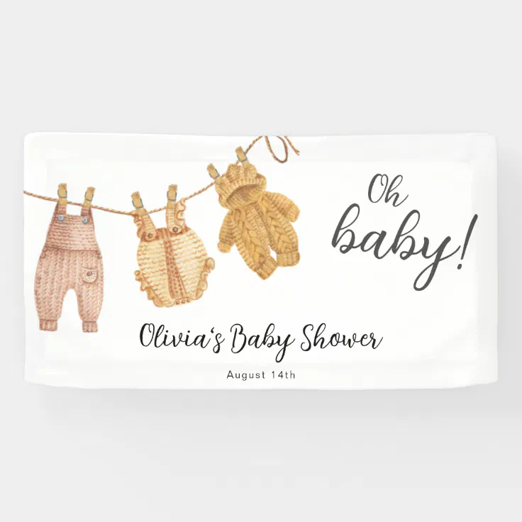 Oh Baby Gender Neutral Baby Shower Banner | Zazzle