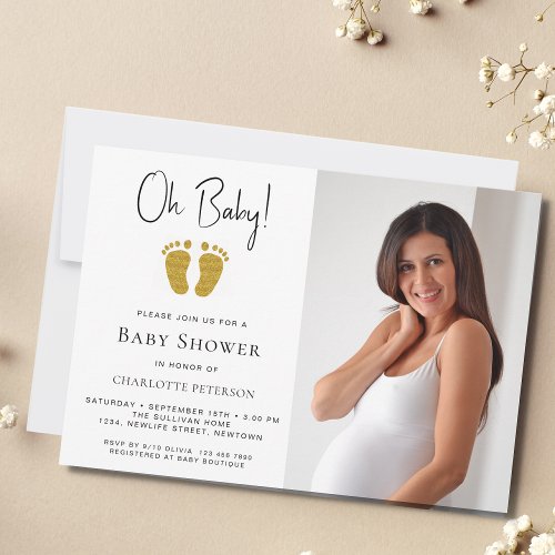 Oh Baby Gender_Neutral Baby Shower  Invitation