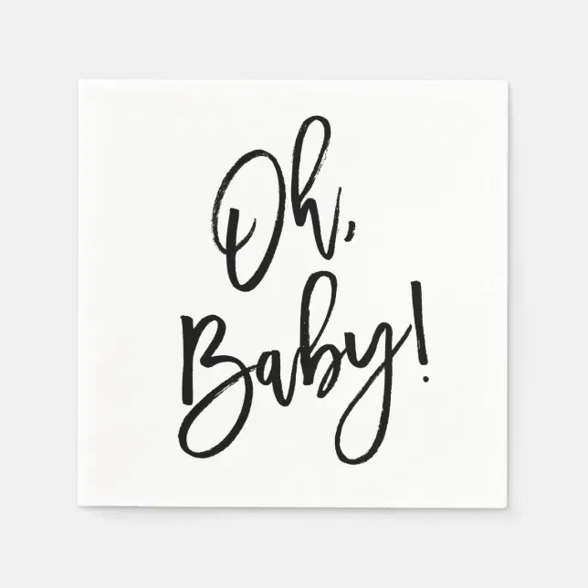 Oh Baby Gender Neutral Baby Shower Napkin | Zazzle