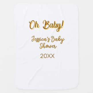 oh baby gender neutral baby shower orange golden n blanket