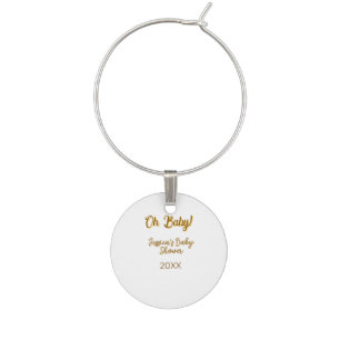 oh baby gender neutral baby shower orange golden n wine charm