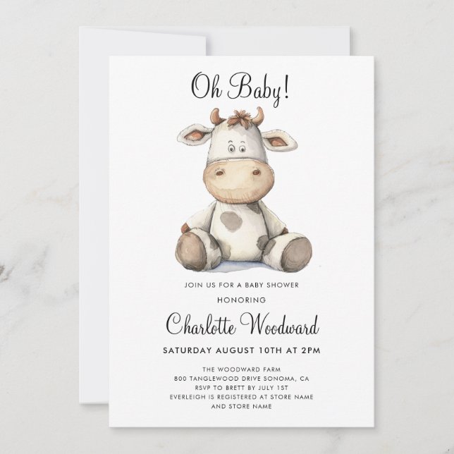 Oh Baby Gender Neutral Boho Baby Shower Invitation (Front)
