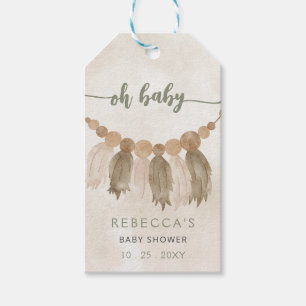 Oh Baby Gender Neutral Boho Baby Shower Invitation Gift Tags