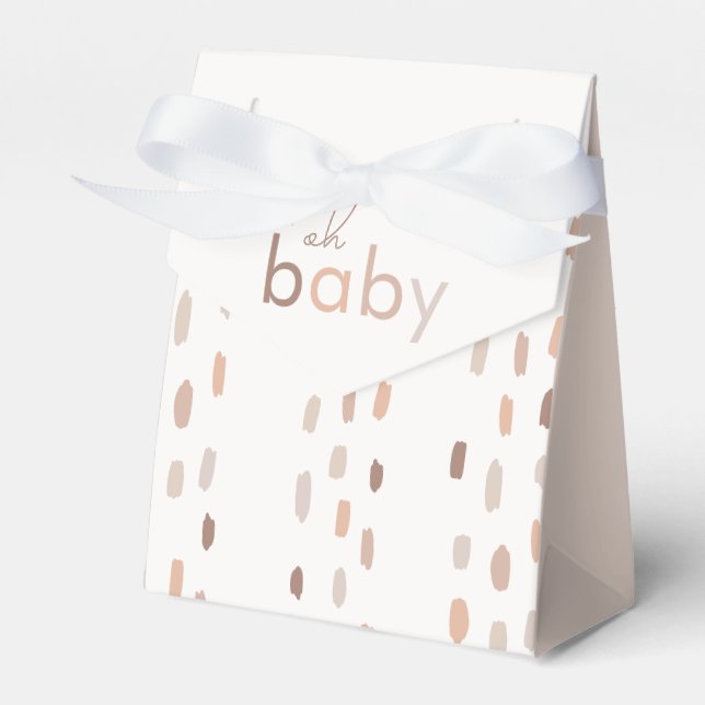 Oh Baby Gender Neutral Modern Baby Shower Favor Boxes (Front Side)