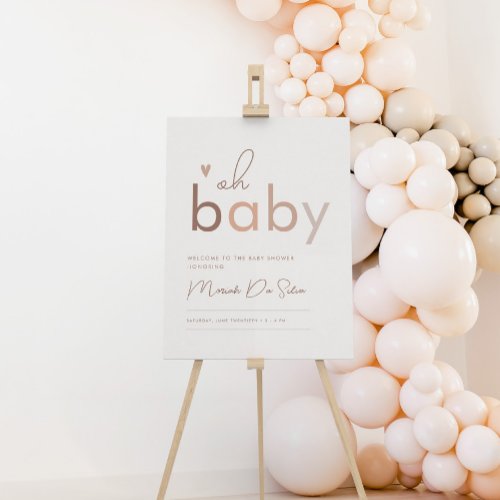 Oh Baby Gender Neutral Modern Baby Shower Welcome Foam Board