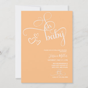 Oh Baby Gender Neutral Photo Baby Shower Invitation
