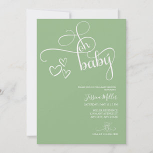 Oh Baby Gender Neutral Photo Baby Shower Invitation