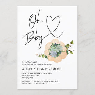Oh Baby Gender Neutral Shower Thanksgiving Fall Invitation