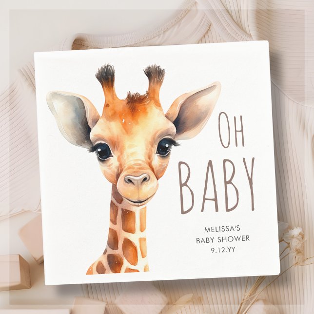 Oh Baby Giraffe Baby Shower  Napkins (Creator Uploaded)