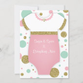 Oh Baby Girl, Baby Shower Invitation, Faux Gold Invitation (Back)