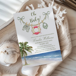 Oh Baby Girl Beach Baby Shower Invitation