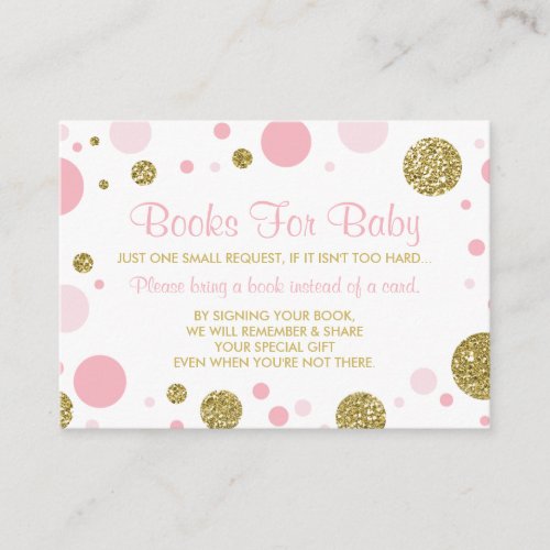 Oh Baby Girl Bring A Book Card Faux Glitter Enclosure Card